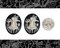 Black and Cream Fairy Sitting on a Flower Cameos 30mm x 40mm Cameos - Set of Two - CAM230